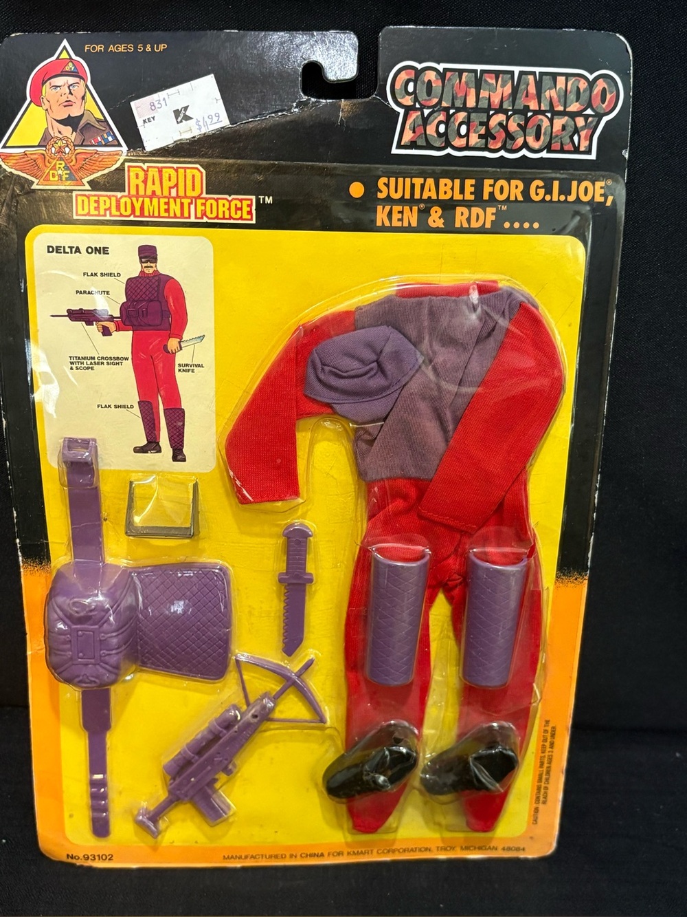 NEW RAPID FORCE DEPLOYMENT COMMANDO ACCESSORY GREEN DELTA ONE FOR GI JOE KEN RDF